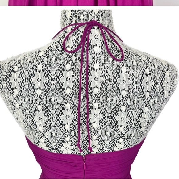 Lauren Ralph Lauren Halter Bow Dress in berry - Size: 4 - Picture 12 of 15